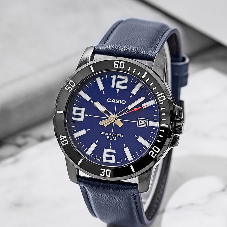 Casio Dress Classic Analog Watch 'Metallic Blue' MTP-VD01BL-2BV