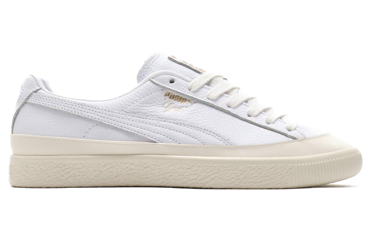 PUMA Clyde Rubber Toe Leather Leisure Board Shoes White 366986-01
