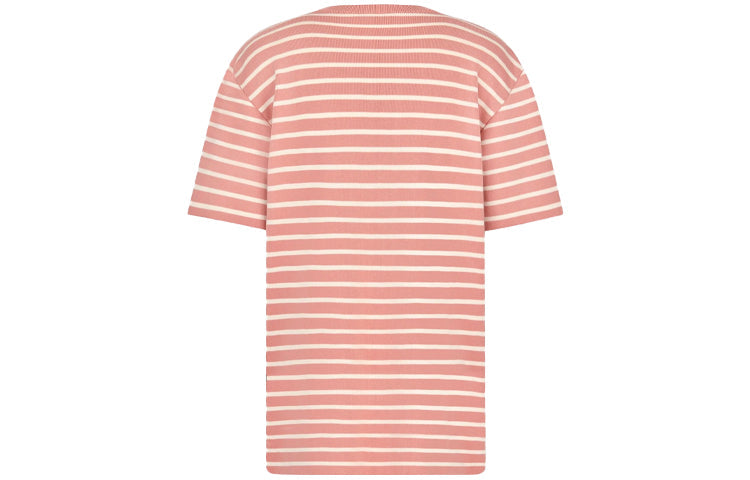 DIOR SS21 Stripe Letter Pattern Round Collar Male Pink 183M647AT234-C480