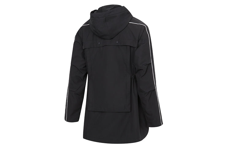 (WMNS) adidas Cny Jkt Warm Sports Lacing Woven Fleece Lined Hooded Jacket Black GP0625
