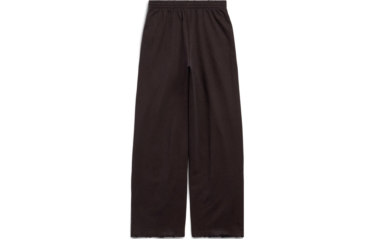 (WMNS) Balenciaga Nologo Baggy Sweatpants 'Black Grey' 787357TQVK71055