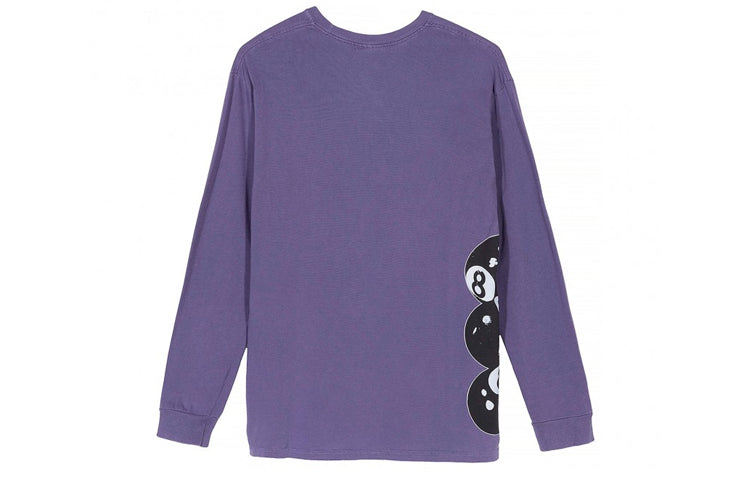 Stussy 8 Ball Stack Pigment Dyed 8 Printing Long Sleeves Unisex Purple 1994407