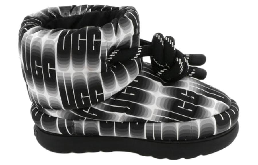 (WMNS) UGG Classic Maxi Wavelength Short Boot 'Black White' 1134610-BWHT