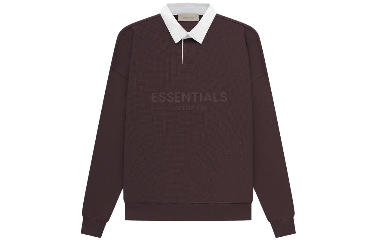 Fear of God Essentials SS23 Waffle Long Sleeve Polo Shirt 'Plum' FOG-SS23-054