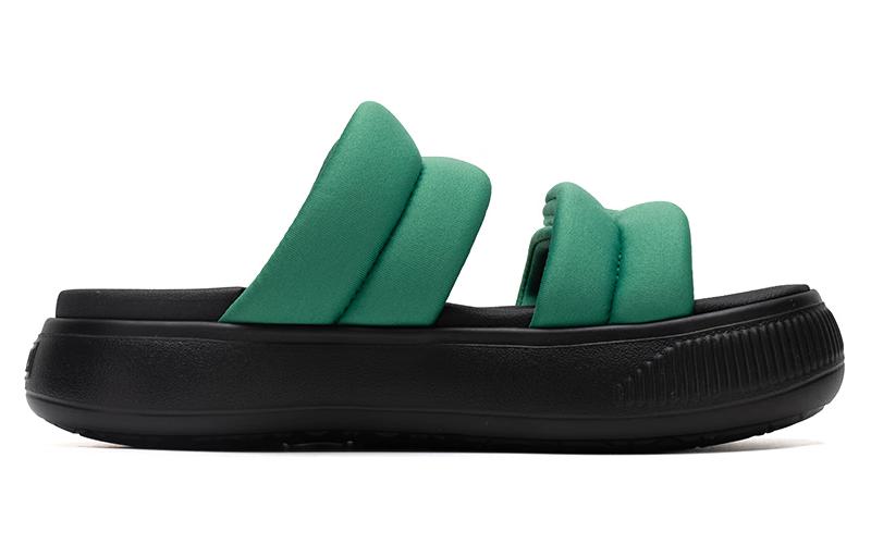 (WMNS) PUMA Mayu Puffy Slides 'Green Black' 399450-03