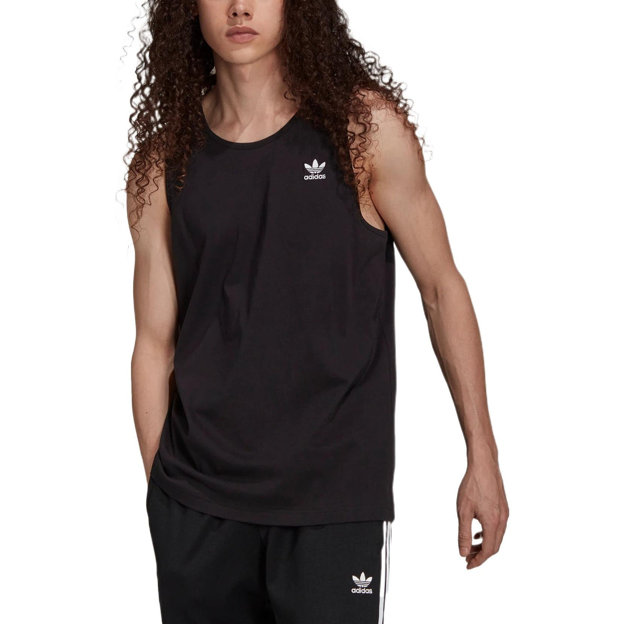 adidas originals Solid Color Micro Mark Sports Training Breathable Vest Black H35498