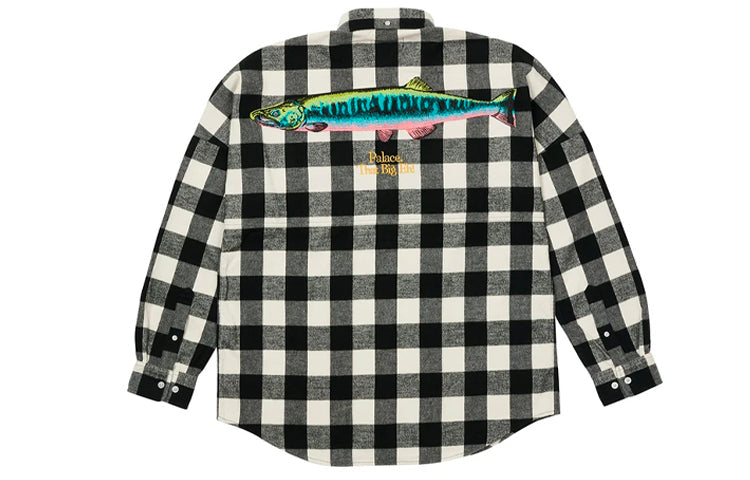 PALACE Embroidered Plaid Shirt Unisex Black White P20SHT014