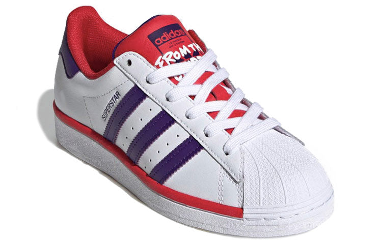 (GS) adidas Originals Superstar Shoes 'White Purple Red' FV3666