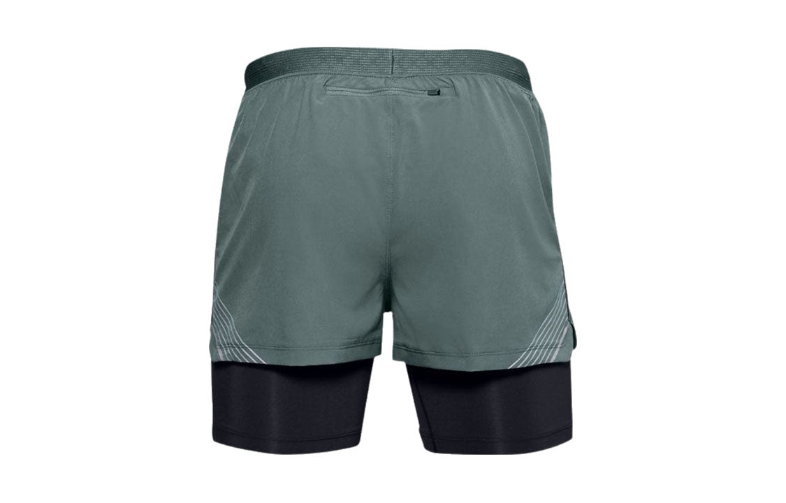 Under Armour RUSH 2-in-1 Running Shorts 'Teal Black' 1350149-424
