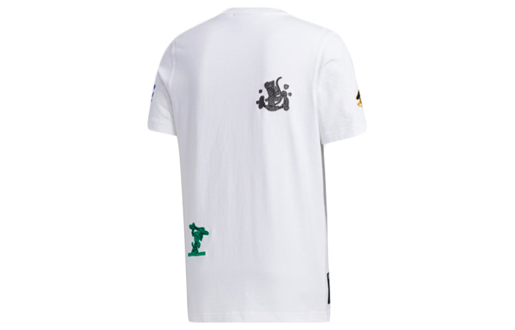 adidas x Disney Goofy T2 Crossover Sports Pattern Short Sleeve White GP6478