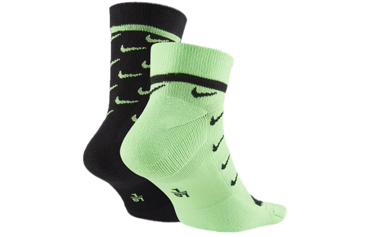 Nike Unisex Logo Socks 2 Packs Black/Green CK5607-902