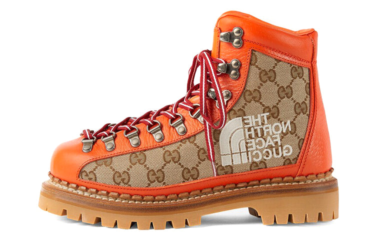 (WMNS) Gucci x The North Face Canvas Leather Boots 'Orange' 679927-18A40-7570