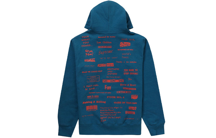 Supreme FW19 Stop Crying Hooded Sweater 'Blue' SUP-FW19-10628