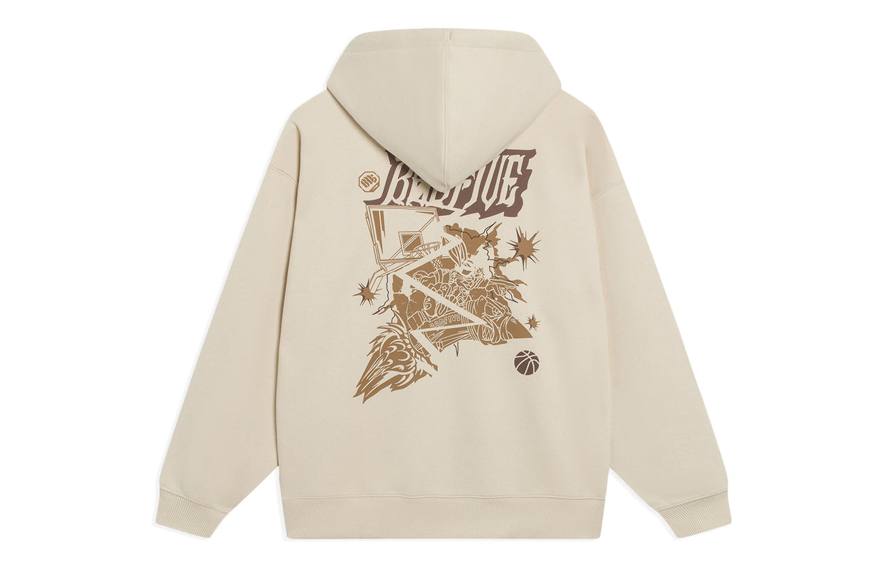 Li-Ning BadFive Cartoon Graphic Hoodie 'Beige' AWDT089-1