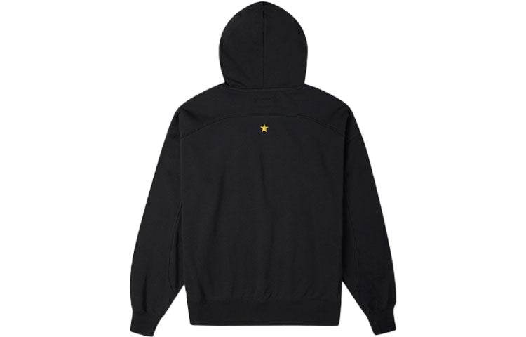(WMNS) Converse Star Chevron Pocket Hoodie 'Black' 10023083-A01