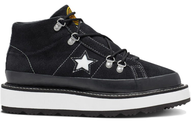(WMNS) Converse Fleece Lined Boot One Star Thick Sole Black White 566163C