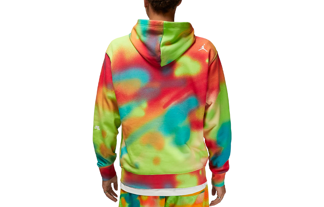 Men's Jordan FW22 Tie Dye Design Logo Printing Hooded Pullover Long Sleeves  Multicolor DV4587-252