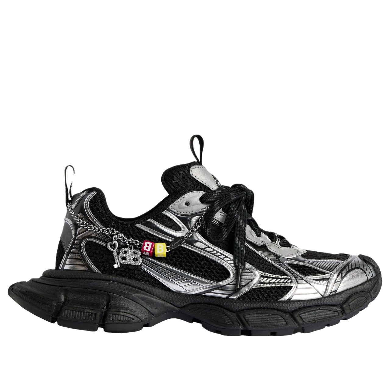 (WMNS) Balenciaga 3XL Sneaker With Charms 'Black Silver' 734731W3XCW1000