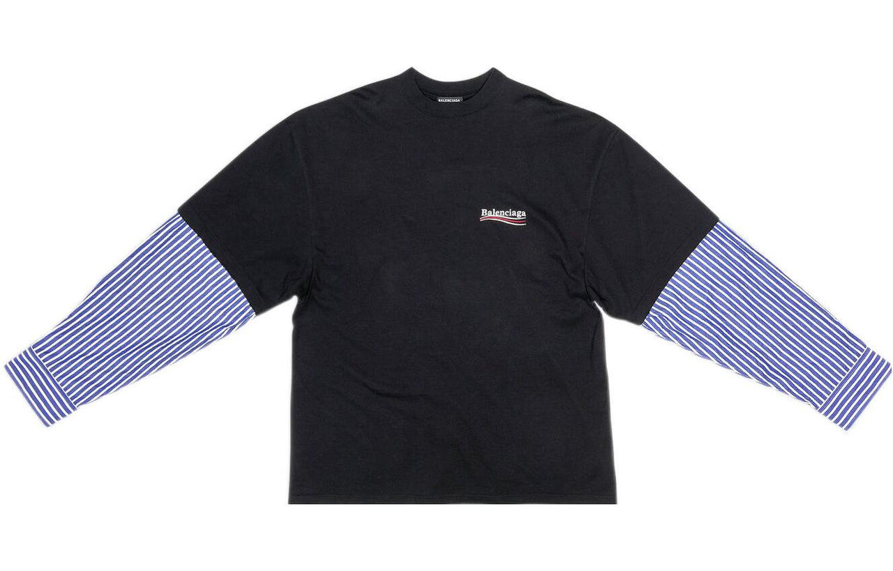 Balenciaga Political Campaign Layered T-Shirt 'Black' 698631TKVJ11070