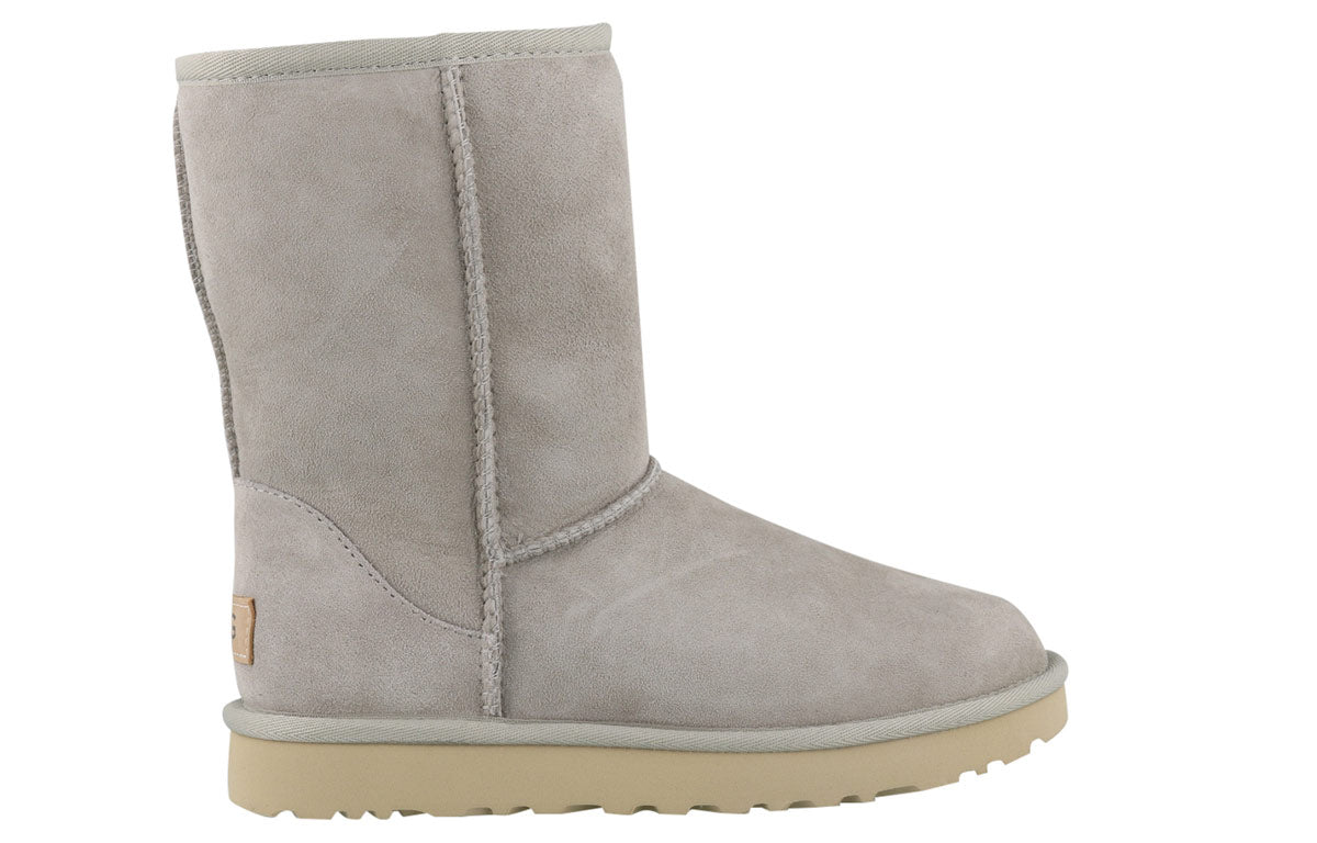 (WMNS) UGG Classic Short II Fleece Lined Gray White 1016223-GOA