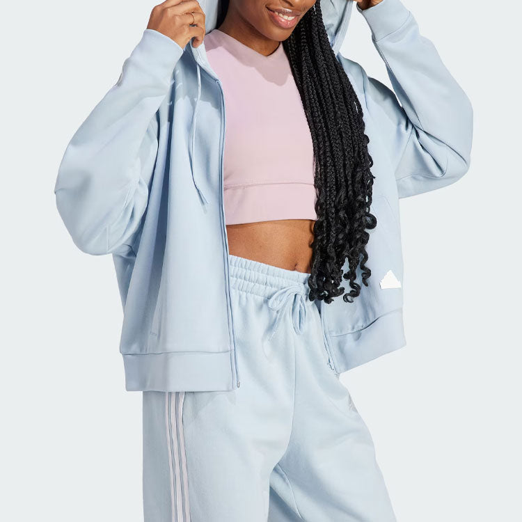 (WMNS) adidas Future Icons 3-Stripes Full-Zip Hoodie Jackets 'Blue' IL3049