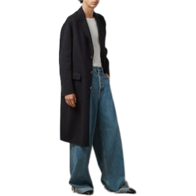 Gucci Lightweight Wool Coat With Web Label 'Dark Blue' 762017-ZAKE3-4440