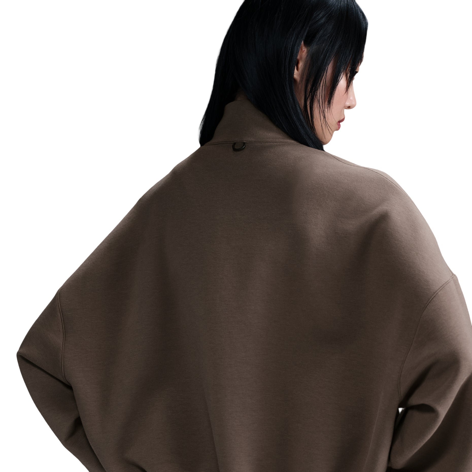 (WMNS) Nike 24.7 ImpossiblySoft Dri-FIT 1/2-Zip T-shirt Oversized Fit 'Mink Brown' HQ8189-233