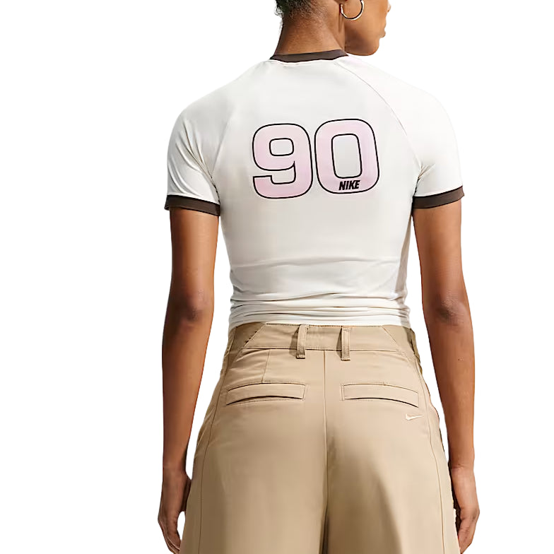 (WMNS) Nike Sportswear Fitted T-Shirt 'Sail Baroque Brown' IV5750-133
