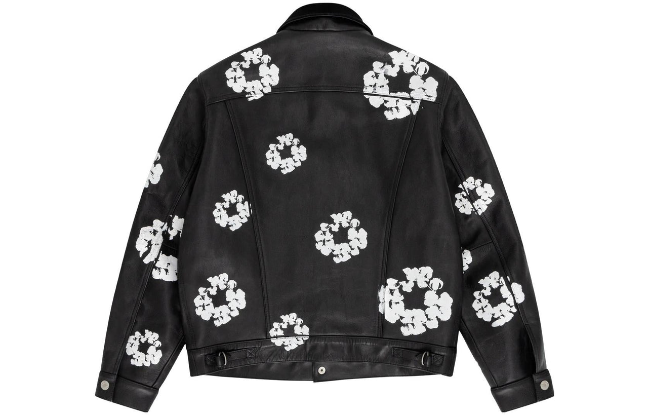Denim Tears x Levi's FW23 Leather Cotton Wreath Type Iii Jacket 'Black' A5613-0000