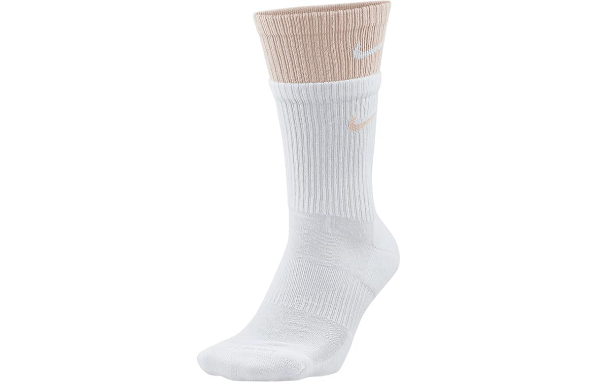 Nike Everyday Plus Cushioned Double Layer Splicing Training Sports Socks Unisex 2 Pairs Pink White DD2795-102
