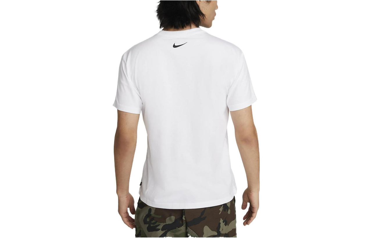 Nike SB Skateboard Cartoon landscape Pattern Skateboard Round Neck Short Sleeve White DR7766-100