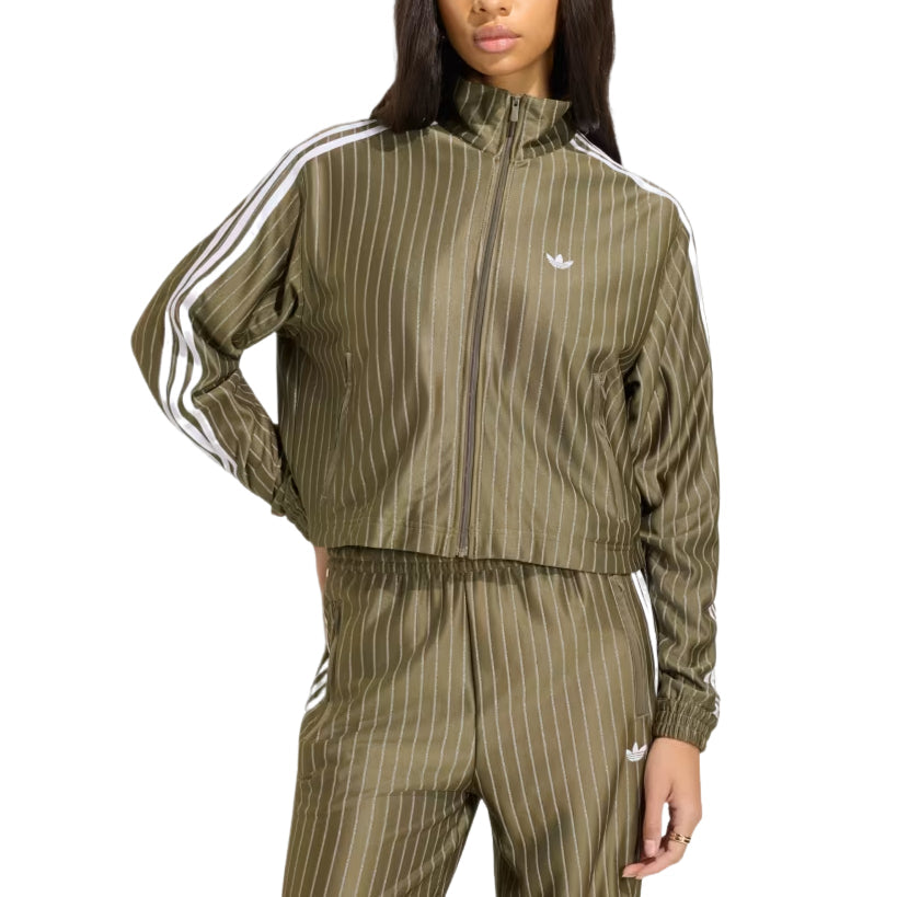(WMNS) adidas Firebird Pinstripe Track Jacket Asia Sizing 'Branch Silver Metallic' KR6520