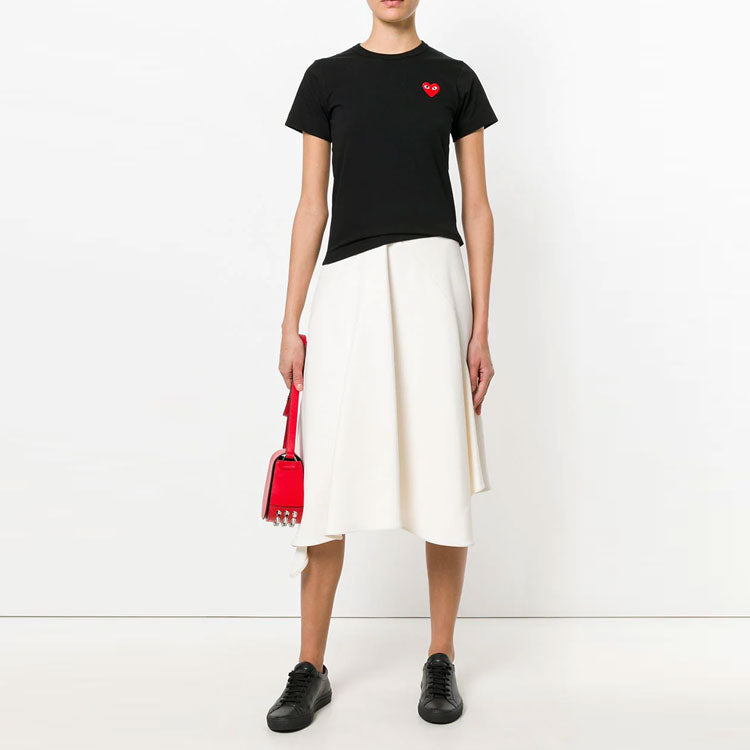 (WMNS) COMME des GARCONS PLAY Basic T-Shirt Red Emblem 'Black' P1T107-1