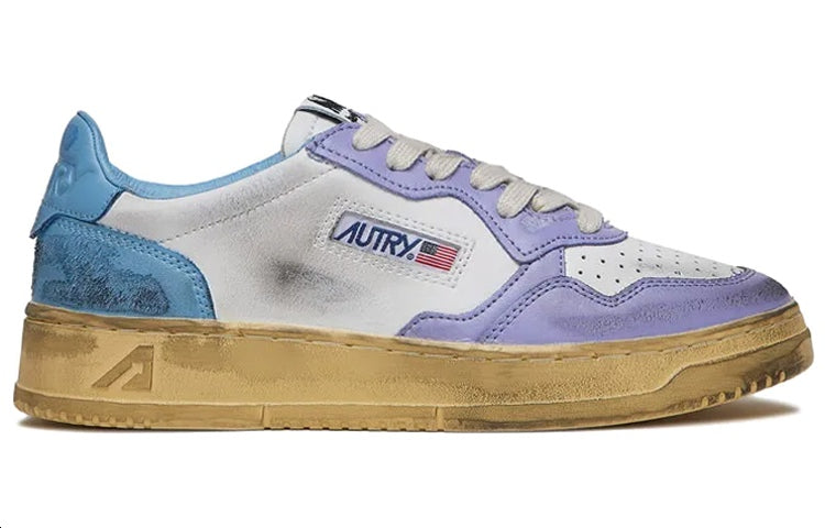 (WMNS) Autry Medalist Super Vintage Low Leather Sneakers 'White Purple Blue' AVLW-SV17