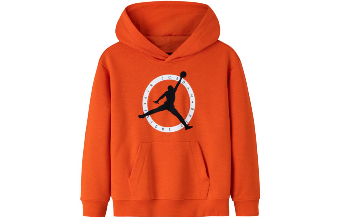 (GS) Air Jordan Official Authentic Velvet Sports Hoodie 'Orange' FJ5789-891