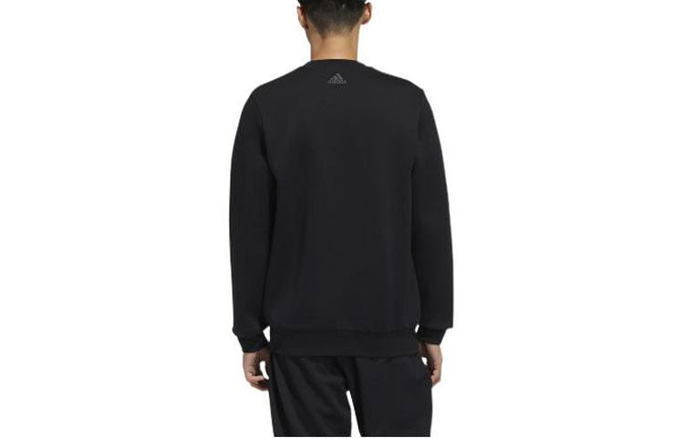 adidas Unisex Logo Printing Round-neck Sweatshirt Black GP1859