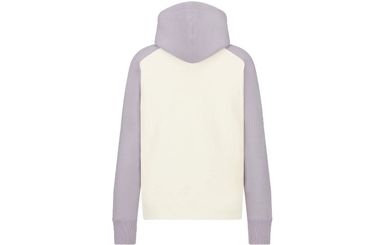Men's DIOR x KENNY SCHARF Crossover FW21 Cotton Fleece hooded Long Sleeves Gray White Colorblock 193J647A0687-C880