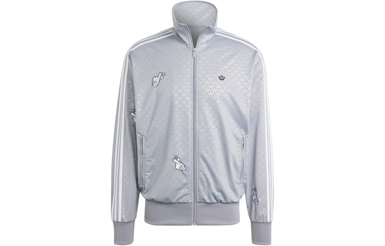 adidas Originals x Mickey Mouse Monogram Embroidery Firebird Truck Top Asia Sizing 'Grey' IY2263