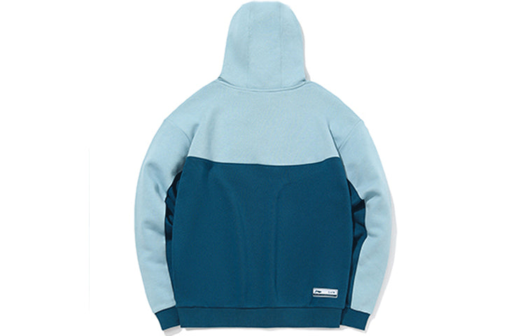 (WMNS) Li-Ning Color Block Hoodie 'Blue Teal' AWDQ438-2
