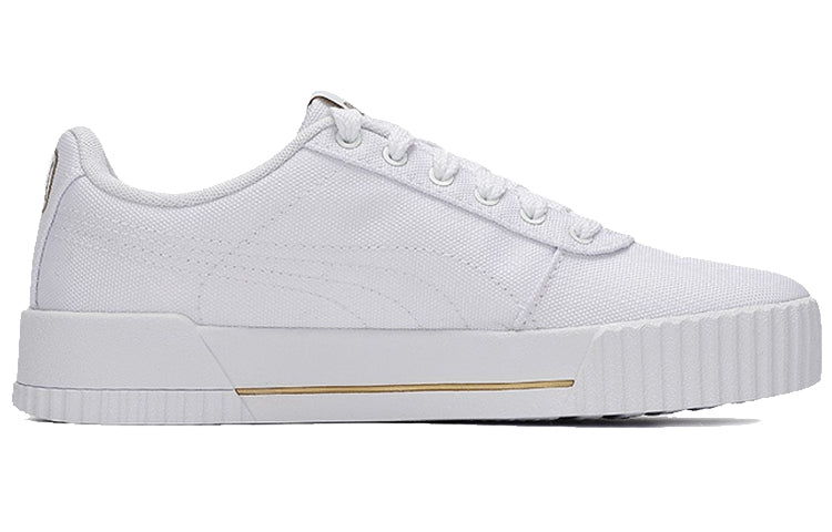 (WMNS) PUMA Carina Summer Cat Leisure Board Shoes White/Golden 373997-12