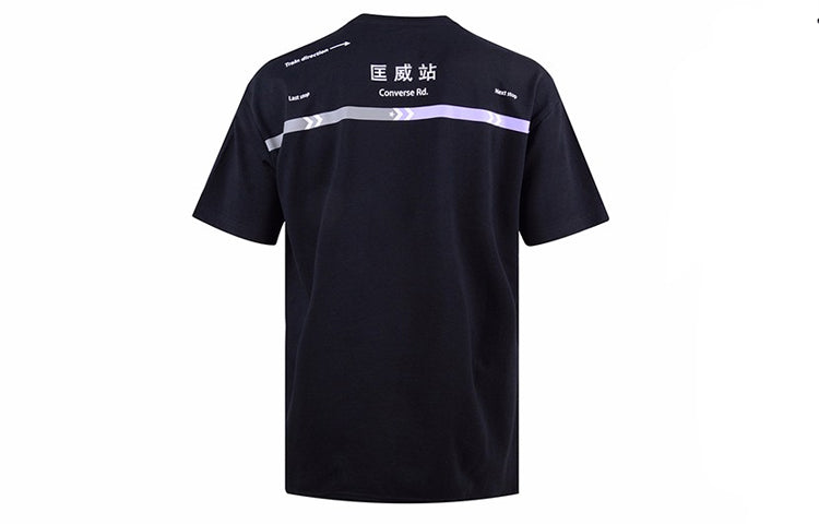 Men's Converse Logo Printing Short Sleeve Black 10020851-A02