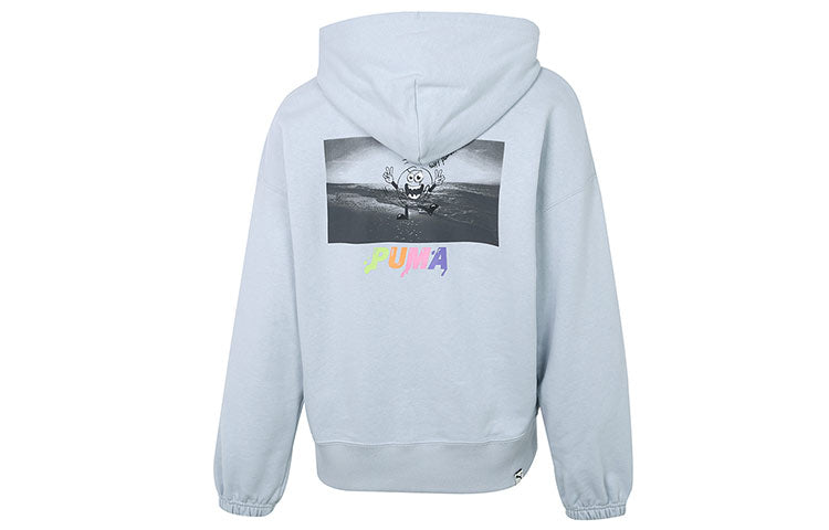 (WMNS) PUMA Downtown Logo Hoodie 'Teal' 533049-71