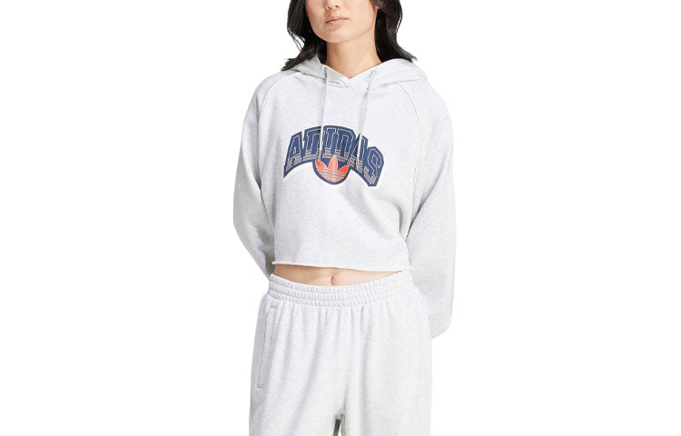 (WMNS) adidas Originals Cropped Hoodie Asia Sizing 'White' IS2319