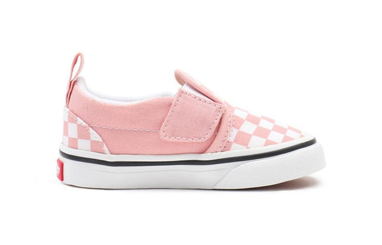 (TD) Vans Slip-On Velcro 'Powder Pink Checkerboard' VN000UBS99H