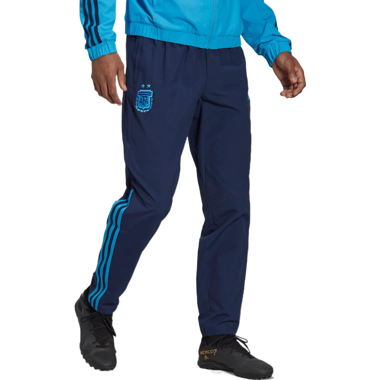 Men's adidas Logo Printing Design Elastic Waistband Straight Sports Pants/Trousers/Joggers Blue HF3940