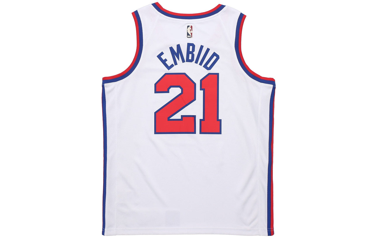 Nike NBA Philadelphia 76ers Sixers Joel Embiid Swingman Jersey For Men White AV4509-103