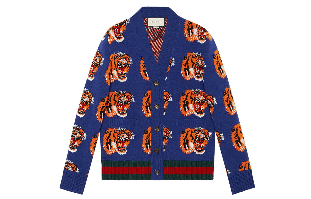 Men's Gucci Blue Printing Wool Tops 474601-X1468-4471