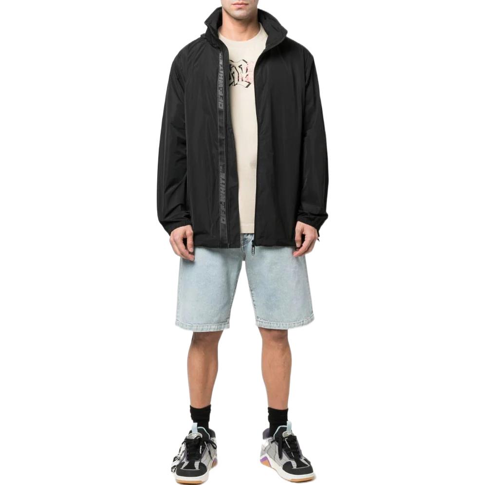 Men's Off-White SS22 Logo Pattern Round Neck Short Sleeve Version White T-Shirt OMAA120S22JER00317101710
