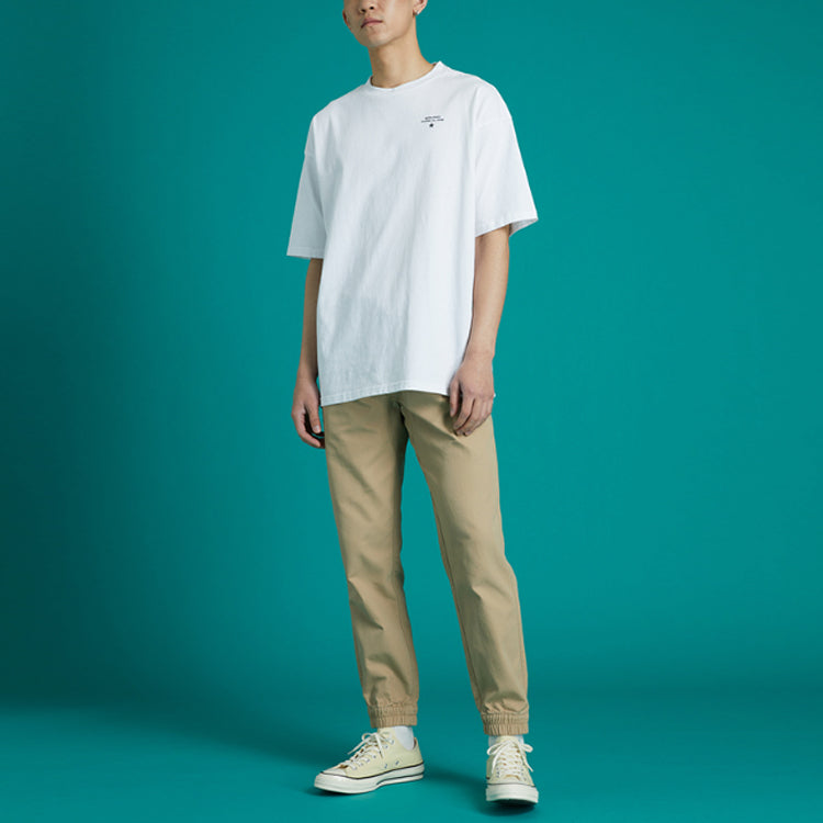 Men's Converse Skate Loose Printing Sports Round Neck Short Sleeve White 10021508-A03