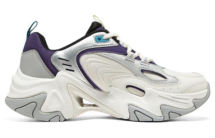 (WMNS) Skechers D'Lites Stamina Shoes 'White Silver Purple' 896261-WMLT